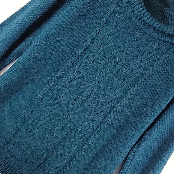 CANYON RIVER BLUES Dark Teal Blue Cowl Neck Long Sleeve Sweater Size L - Picture 4 of 8
